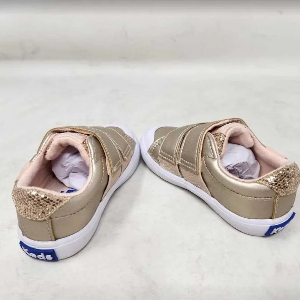 Toddler girl's 4.5 Keds Courtney hook & loop rose gold sneaker shoes KL163781